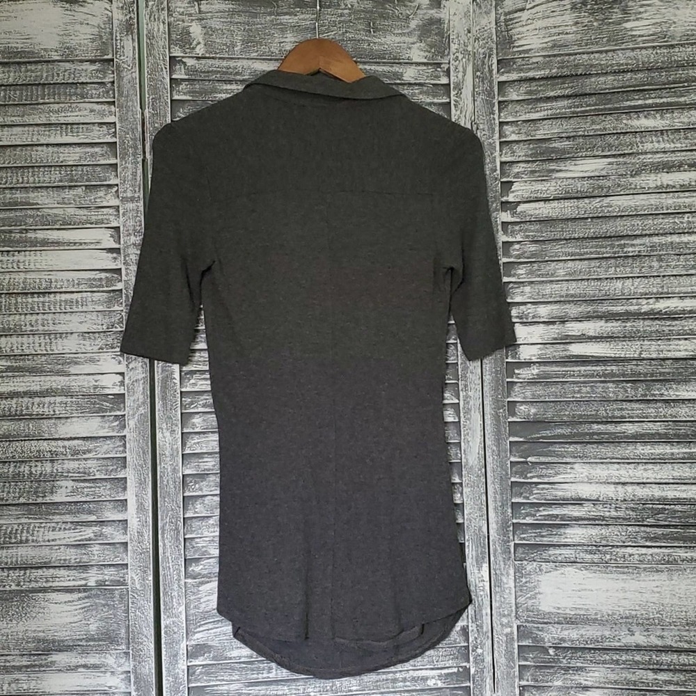 Bordeaux Woman's Small Modal Charcoal grey collared shirt - Picture 4 of 7
